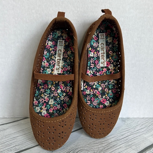 Carter’s Easton Girls Brown Ballet Flats size 11 - Picture 1 of 5